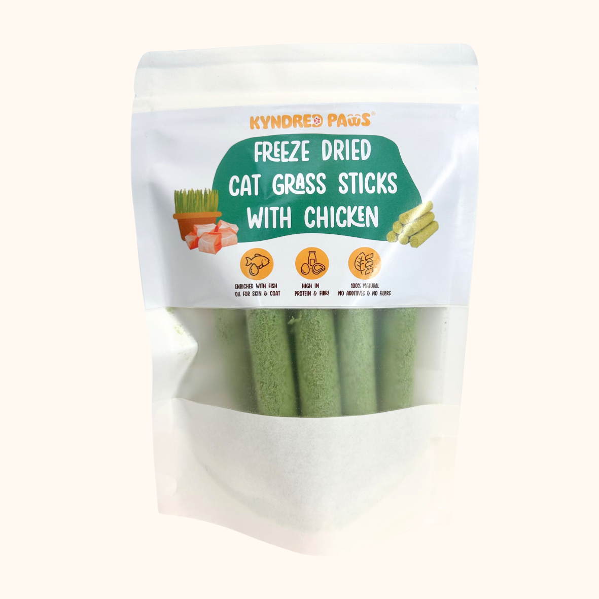 Kyndred Paws Freeze Dried Cat Grass Sticks